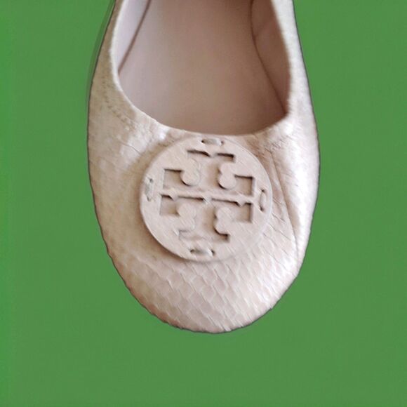 Tory Burch Snakeskin Leather  Ballet Flats Women Authentic - Picture 2 of 3